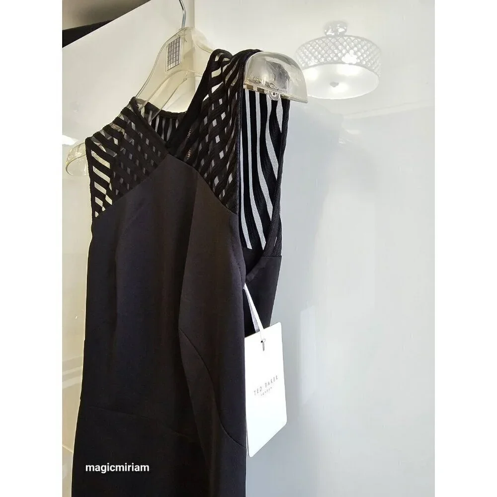 BNWT TED BAKER LONDON LUCETTE MESH DETAIL BODYCON DRESS black - Picture 9 of 16